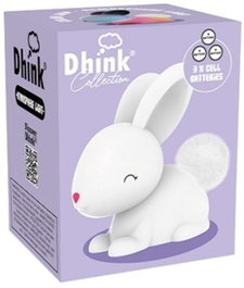 DHINK Mini luz de noche conejo con pilas LR44