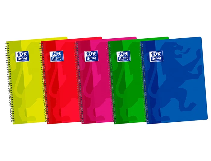 Oxford Bloc Espiral Tapa Plástico Folio 80 Hojas 90 gr Cuadros 4 mm