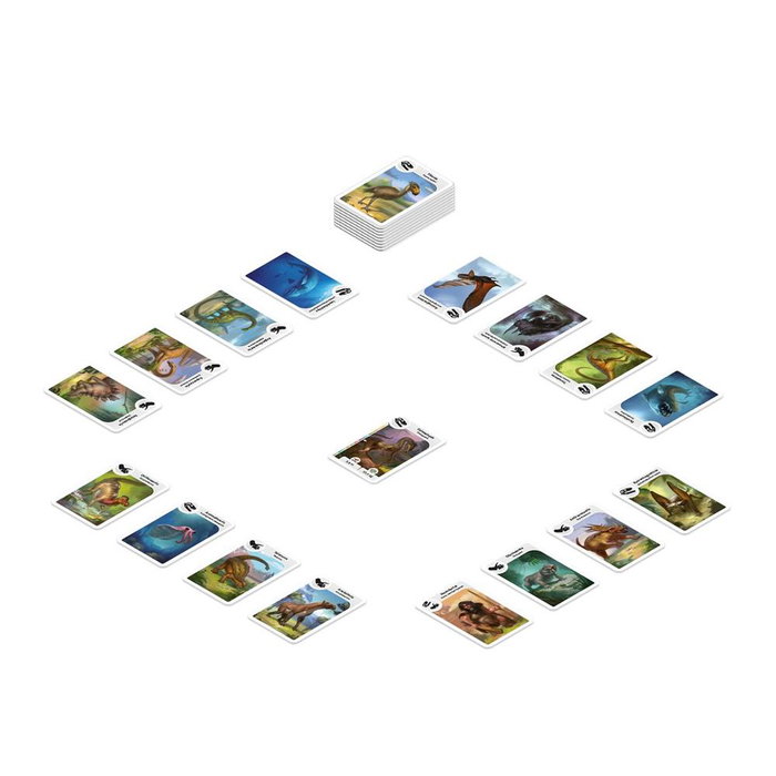 Monolith Cardline Dinosaurios CARDDINOES - Juego de Cartas Educativo de Dinosaurios para Niños a Partir de 7 Años, Aprende Peso y Tamaño, 2 a 8 Jugadores, 15 Min, Español