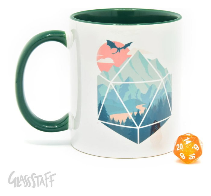 Glassstaff Regalo Taza & dados D20 A D20 Scene