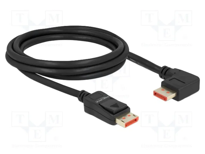 DeLOCK Cable DisplayPort Macho a Macho 90° Derecha 8K 60 Hz 2 m