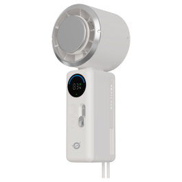 Conceptronic AERIVA03C Mini Ventilador Portátil con Placa de Enfriamiento y Pantalla Digital, Crema
