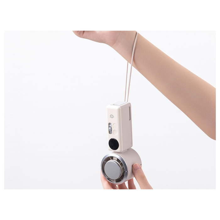 Conceptronic AERIVA03C Mini Ventilador Portátil con Placa de Enfriamiento y Pantalla Digital, Crema