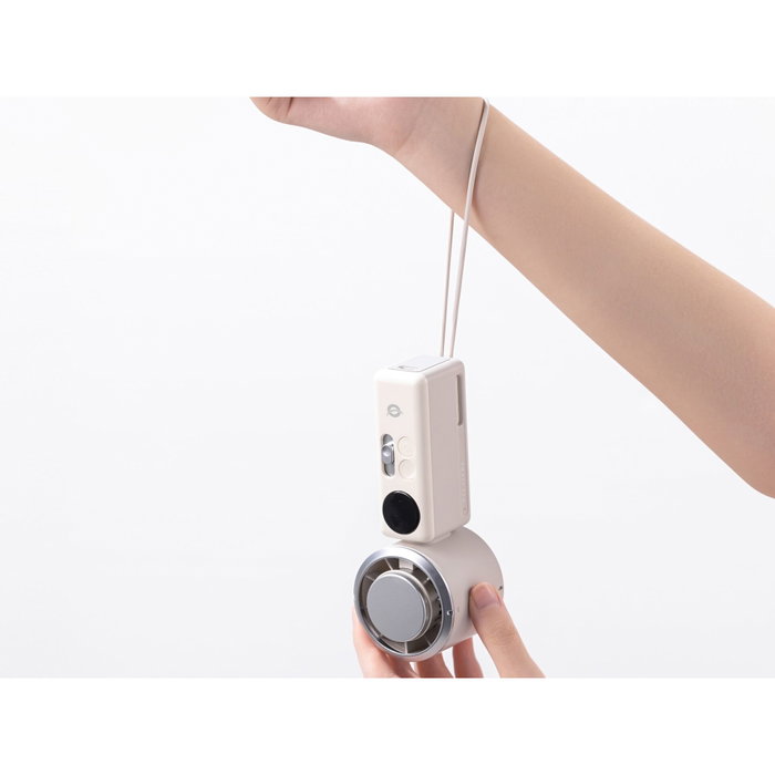 Conceptronic AERIVA03C Mini Ventilador Portátil con Placa de Enfriamiento y Pantalla Digital, Crema