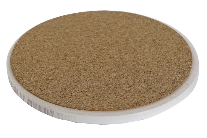 DKD Home Decor Posavasos Indio Multicolor Dorado Dolomite Corcho Set de 4 10.8 x 0.7 x 10.8 cm