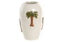 DKD Home Decor Jarrón de Cerámica Palmeras Pintado a Mano