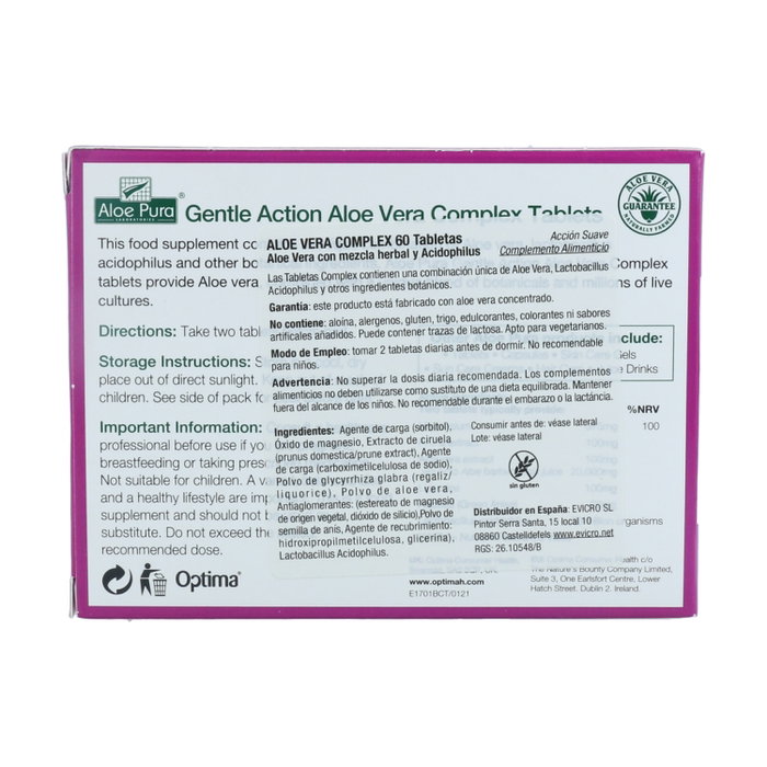Aloe Pura Aloe Vera Complex 60 tabletas Aloe Pura Aloe Vera Complex 60 tabletas