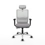PIQUERAS Y CRESPO Silla de oficina Haches con mecanismo Sincro/Traslack, Gris y Blanco
