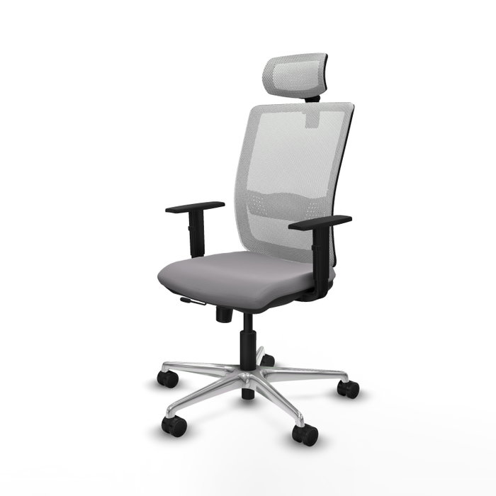 PIQUERAS Y CRESPO Silla de oficina Haches con mecanismo Sincro/Traslack, Gris y Blanco PIQUERAS Y CRESPO Silla de oficina Haches con mecanismo Sincro/Traslack, Gris y Blanco