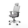 PIQUERAS Y CRESPO Silla de oficina Haches con mecanismo Sincro/Traslack, Gris y Blanco
