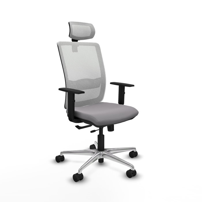 PIQUERAS Y CRESPO Silla de oficina Haches con mecanismo Sincro/Traslack, Gris y Blanco PIQUERAS Y CRESPO Silla de oficina Haches con mecanismo Sincro/Traslack, Gris y Blanco