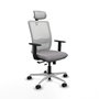 PIQUERAS Y CRESPO Silla de oficina Haches con mecanismo Sincro/Traslack, Gris y Blanco