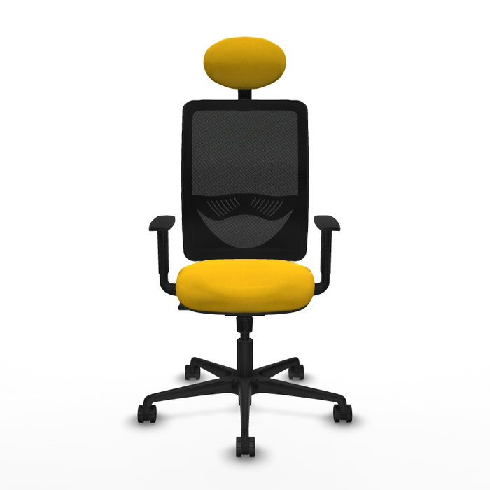 PIQUERAS Y CRESPO Silla de oficina Zulema con mecanismo Sincro, Amarillo y Negro