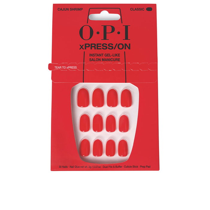 OPI xPRESS/ON Uñas Artificiales Tonos Icónicos #Cajun Shrimp - Kit de 30 Uñas Postizas Adhesivas Reutilizables OPI xPRESS/ON Uñas Artificiales Tonos Icónicos #Cajun Shrimp - Kit de 30 Uñas Postizas Adhesivas Reutilizables
