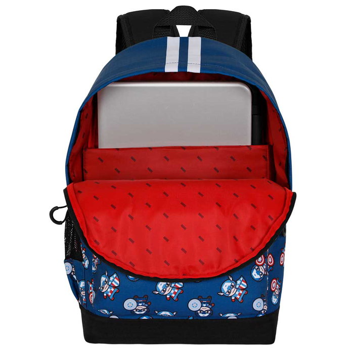Marvel Capitán América HS PLUS Brave Mochila, Capitán América Azul, Cuerpo Ripstop Resistente y Repelente al Agua, Espalda Acolchada, 23L