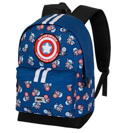 Marvel Capitán América HS PLUS Brave Mochila, Capitán América Azul, Cuerpo Ripstop Resistente y Repelente al Agua, Espalda Acolchada, 23L