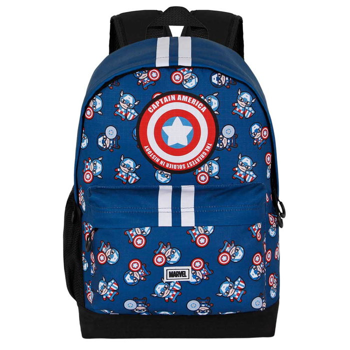 Marvel Capitán América HS PLUS Brave Mochila, Capitán América Azul, Cuerpo Ripstop Resistente y Repelente al Agua, Espalda Acolchada, 23L