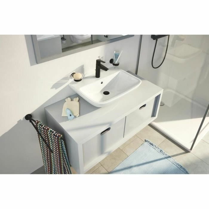 Grohe Mezclador monomando de lavabo Start Negro mate Caño mediano