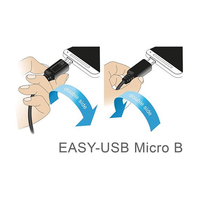 DeLOCK 83857 Cable USB 2.0 de 3 m, USB A a Micro-USB B, Negro
