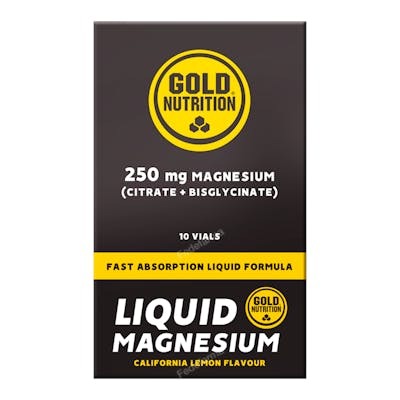 GOLD NUTRITION Magnesium - Complejo Magnesio con Vitamina B6, Riboflavina y Ácido Pantoténico - Complemento Líquido Sabor Limón - 10 Viales de 250 mg GOLD NUTRITION Magnesium - Complejo Magnesio con Vitamina B6, Riboflavina y Ácido Pantoténico - Complemento Líquido Sabor Limón - 10 Viales de 250 mg