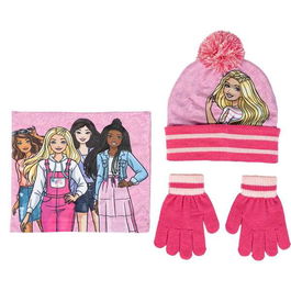 Cerdá Conjunto 3 Piezas Barbie: Gorro, Braga Cuello y Guantes para Niñas de 2-8 Años