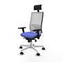 PIQUERAS Y CRESPO Silla de oficina Horna con mecanismo Sincro, Azul claro y Blanco