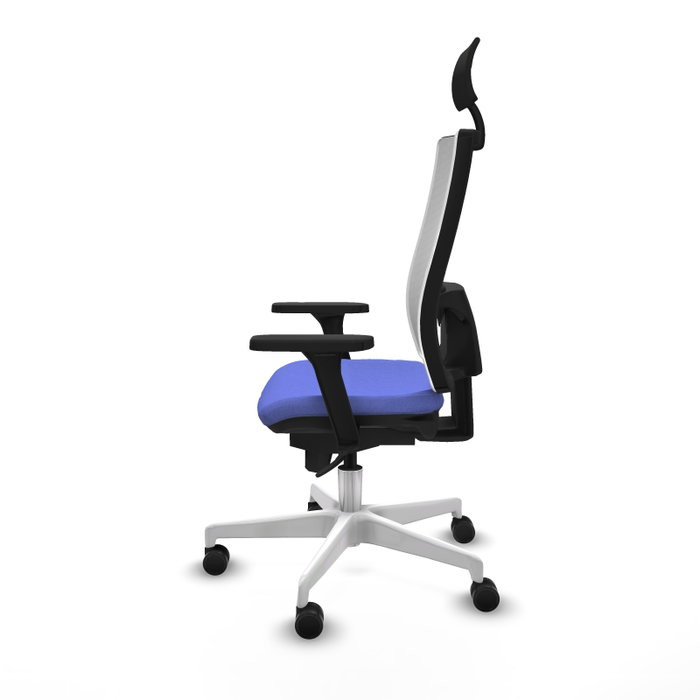 PIQUERAS Y CRESPO Silla de oficina Horna con mecanismo Sincro, Azul claro y Blanco