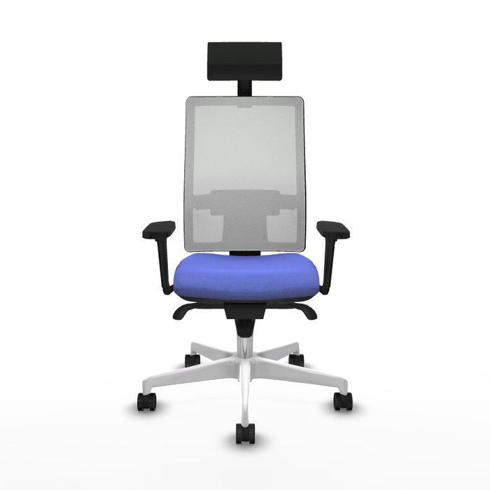 PIQUERAS Y CRESPO Silla de oficina Horna con mecanismo Sincro, Azul claro y Blanco