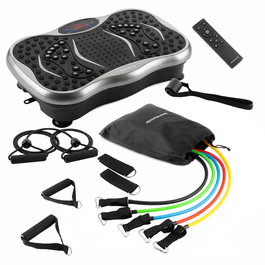 Pack Plataforma Vibratoria con Altavoz, Mando a Distancia y Bandas de Resistencia con Guía de Ejercicios InnovaGoods