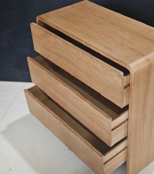 DKD Home Decor Cómoda Paulownia y Olmo de 3 Cajones Natural