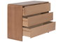 DKD Home Decor Cómoda Paulownia y Olmo de 3 Cajones Natural