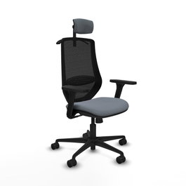PIQUERAS Y CRESPO Silla de oficina Mardos con mecanismo Sincro, Gris y Negro