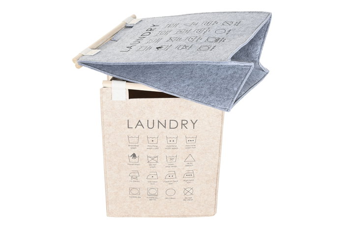 DKD Home Decor Cesta Ropa Fieltro 37x37x52 Surtido de 2
