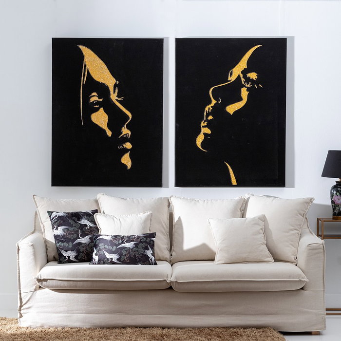 Pintura Cara 2/M Lienzo 90 X 2,80 X 120 cm (Set de 2)