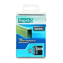 Rapid Grapas 3600 n° 606 de 18 mm Galvanizadas