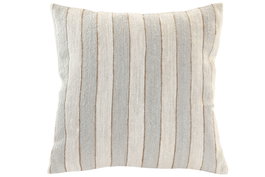 DKD Home Decor India lino 2c25 Cojin Tradicional Azul Claro Beige 45 x 45 cm (2 Unidades) Algodon, Viscosa, Polyester