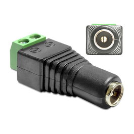 DeLOCK Adaptador DC 5,5 x 2,1 mm Hembra a Bloque de Terminales de 2 Pines 65421