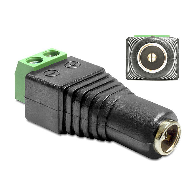 DeLOCK Adaptador DC 5,5 x 2,1 mm Hembra a Bloque de Terminales de 2 Pines 65421 DeLOCK Adaptador DC 5,5 x 2,1 mm Hembra a Bloque de Terminales de 2 Pines 65421