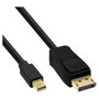 InLine 17136S Cable Mini DisplayPort a DisplayPort 0,5m Negro