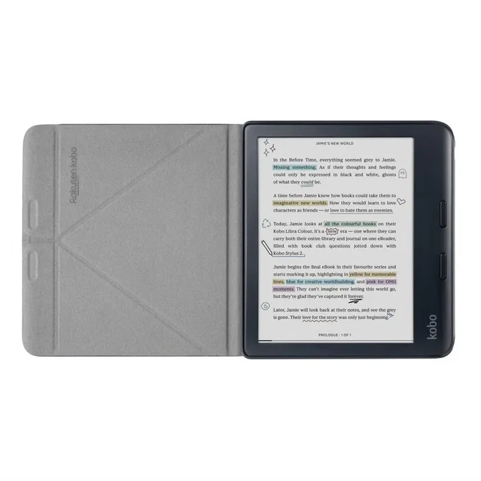 Kobo SleepCover Funda para Libro Electrónico 17.8 cm (7") - Folio Negro para Kobo Libra Colour