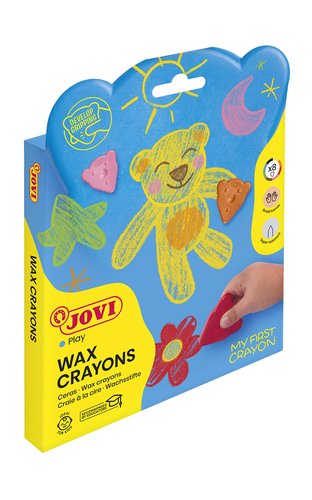 Jovi My First Crayon Lápices de cera forma de oso, 8 unidades colores surtidos