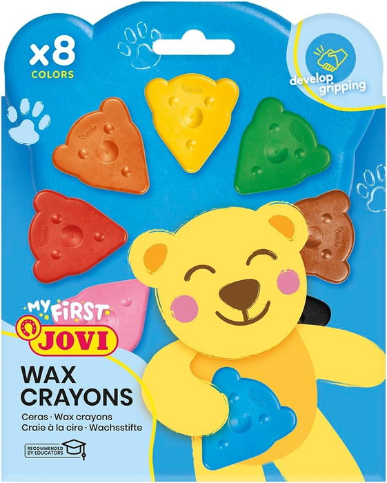 Jovi My First Crayon Lápices de Cera con Forma de Oso, Colores Surtidos