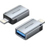Vention Adaptador OTG USB Hembra a Lightning Macho Azul CUCH0