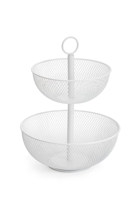 Confortime Cesta Metálica para Fruta, Doble, con Dimensiones 31.9 cm de Largo x 31.9 cm de Ancho x 41 cm de Alto (4 Unidades)