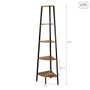Max Home Estantería de Esquina 5 Baldas 35x35x160 cm de Hierro y MDF