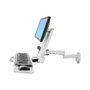 Ergotron Serie 200 Combo Arm Blanco para Montaje de Pared, Soporta LCD hasta 61 cm (24 pulgadas), Mango para Teclado y Mouse, Incluye Reposamuñecas y Lector de Código de Barras