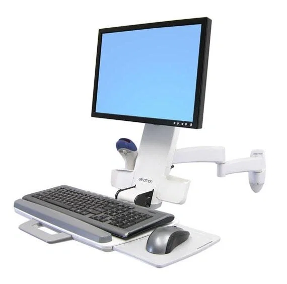 Ergotron Serie 200 Combo Arm Blanco para Montaje de Pared, Soporta LCD hasta 61 cm (24 pulgadas), Mango para Teclado y Mouse, Incluye Reposamuñecas y Lector de Código de Barras Ergotron Serie 200 Combo Arm Blanco para Montaje de Pared, Soporta LCD hasta 61 cm (24 pulgadas), Mango para Teclado y Mouse, Incluye Reposamuñecas y Lector de Código de Barras