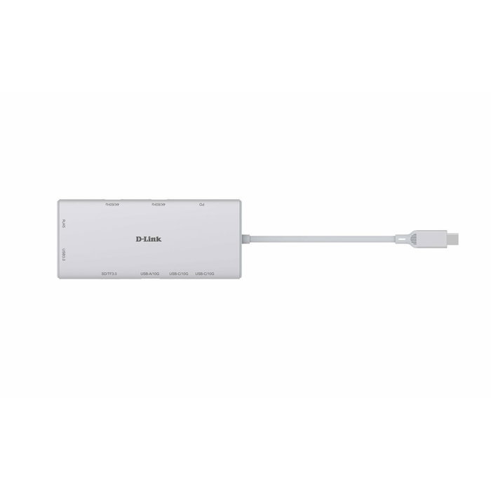 D-Link DUP-A01 Hub USB-C 10 en 1, 100W PD, 2x HDMI 4K 60Hz, Ethernet Gigabit, 10 Gbps, Lector SD/microSD, Conectividad para Portátil