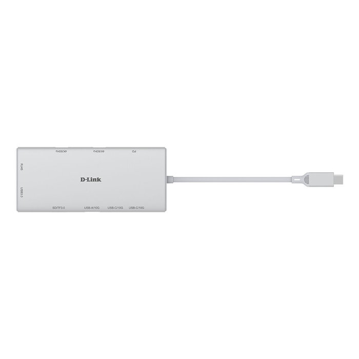 D-Link DUP-A01 Hub USB-C 10 en 1, 100W PD, 2x HDMI 4K 60Hz, Ethernet Gigabit, 10 Gbps, Lector SD/microSD, Conectividad para Portátil