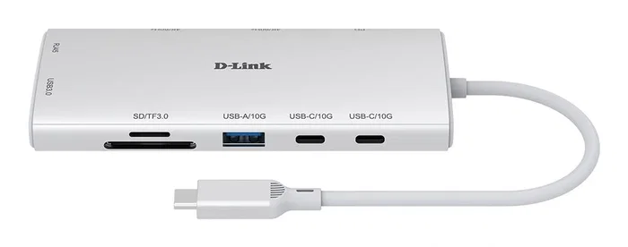 D-Link DUP-A01 Hub USB-C 10 en 1 con 2x HDMI 4K, Ethernet y PD 100W - Blanco D-Link DUP-A01 Hub USB-C 10 en 1 con 2x HDMI 4K, Ethernet y PD 100W - Blanco